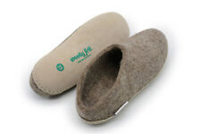 Ciabatte slip-on in lana marrone marmorizzato| ciabatte unisex in feltro|leggere e morbide