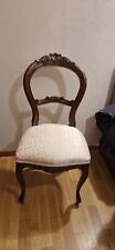 Sedie Antiche di Noce con Imbottitura bianca ristrutturata