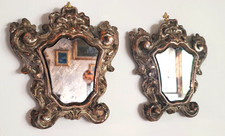 2 CARTAGLORIA in legno placcato argento, arte sacra, con preghiere e specchio