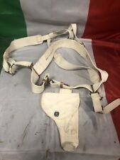 CINTURONE SPALLACCI  E FONDINA CANAPA BIANCA POLIZIA PUBBLICA SICUREZZA  ANNI 70