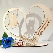 Cuore Innamorati in legno personalizzabile
