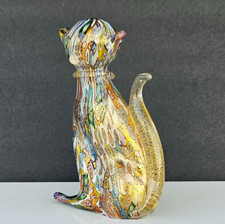 Statuina gatto vintage in vetro artistico Murano Gambaro & Poggi Millefiori