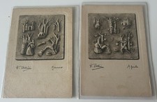 Lotto Di 2 Cartoline Illustrate Da Bellini Mesi Gennaio E Aprile Viaggiate Fp