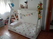Letto Montessori A Capanna Per Bambini 80x160 con Materasso