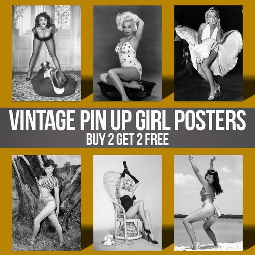Poster vintage modello pin-up