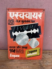 Vintage original Indian metal sign advertising picture tin shop signage barber