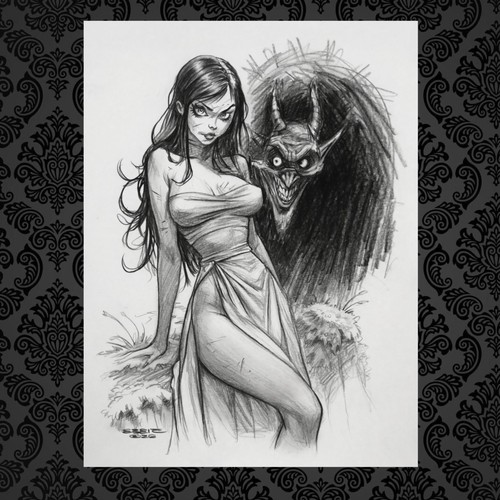 Dag eber original pinup - art,