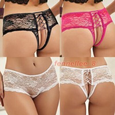 Mutandine donna sexy all'uncinetto mutandine intimo pizzo lingerie trasparenti perizoma sfacciato slip