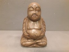 Vecchia Statua Di Buddha Cinese In Legno Dipinto