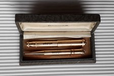Stilografica e matita PARKER antique gold filled pen and pencil with box