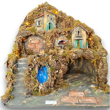 Presepe Napoletano artigianale L51xH50xP41 cm Cascata