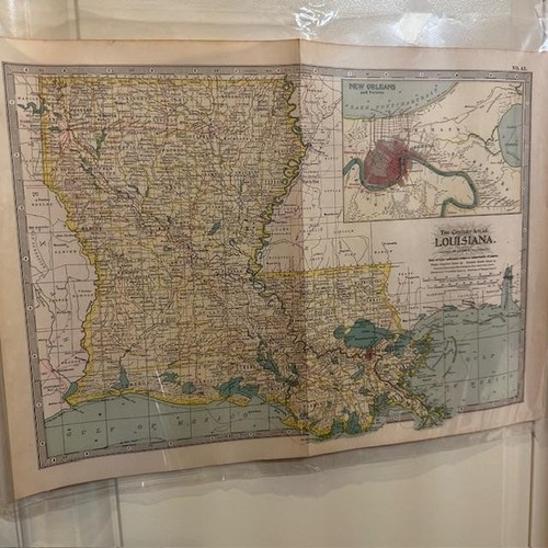 1897 louisiana mappa stato - mappa,