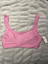 BIKINI TOP NUOVO CON ETICHETTE AERIE THE SANDSCOOP NUOTO MEDIO LAMPONE PUNTA SPALLINE LARGHE PADS