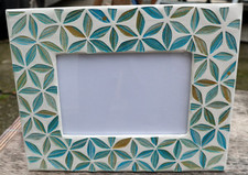 copia di Porta foto cornice grigia argento  a fiori  in mosaico di vetro  colora