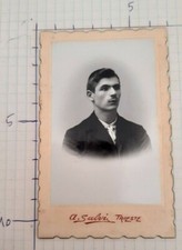 VECCHIA FOTO SU CARTONCINO - GIOVANE RAGAZZO