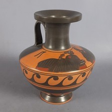 Vaso Anfora Terracotta Greco Attico Rosso E Nero Collezione Vintage XX Sec.