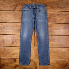 Jeans Vintage Levis 501 32 x 34 Stonewash Dritto Blu Rosso Tab Denim