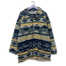 Pile Vintage blu e beige con bottoni anni 80 - Taglia XL/XXL uomo