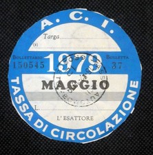 A.C.I. Bollo Auto - 1979 -