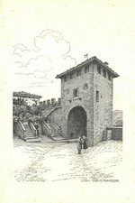 B3392) SAN MARINO PORTA S FRANCESCO R. FRANZONI TIMBRO 1° RALLY VOLKSWAGEN 1954