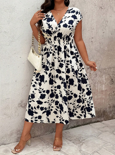 Maxi abito floreale fluido - maxi,