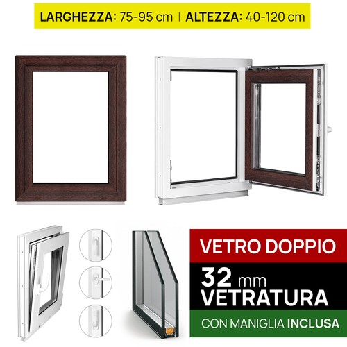 Finestre pvc mogano doppio - pvc,