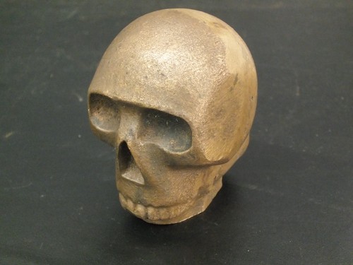 Vintage solid brass skull - vintage,