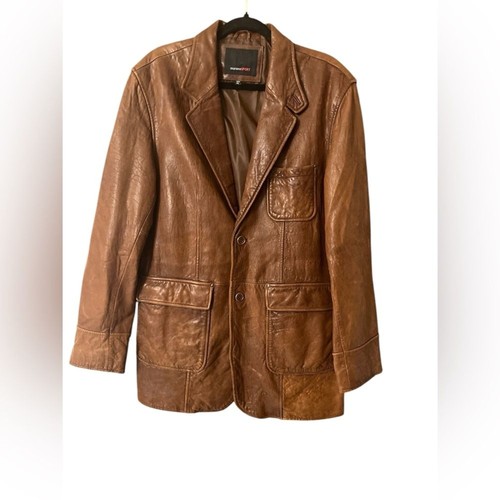 Giacca pelle cognac - , sportiva