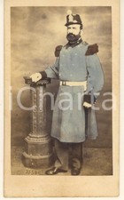 1865 ca GUARDIA NAZIONALE DEL REGNO Ritratto di ufficiale - Foto CDV *Colorata