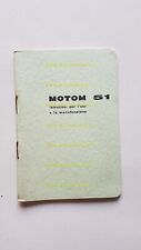 Motom 51 1959 manuale uso manutenzione libretto originale