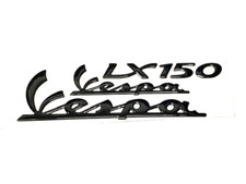 TARGHETTA NERA VESPA LX 150 2005/2011 KIT 3 TARGHETTE RESINATE NERE STICKER LOGO