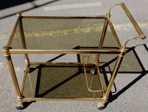 Carrello bar vassoio ottone - carrello,