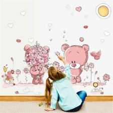 Adesivo murale bambina orso