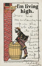 C2 - Cp Cartolina Illustrata Umoristica I'M LIVING HIGH  - Fp Vg 1906