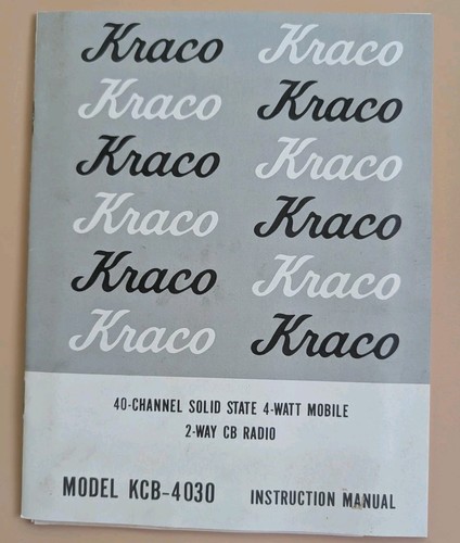 Manuale uso kraco kcb 4030 - kraco, kcb-4030