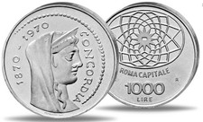 Repubblica Italiana COMMEMORATIVE FDC Lire 1000 lire 1970 CONCORDIA ARGENTO