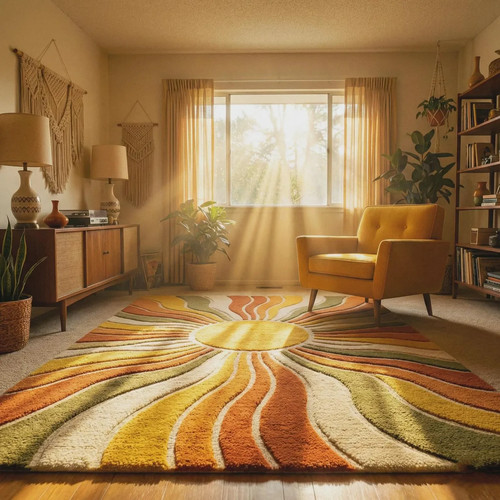 Tappeto sunburst trapuntato - tappeto,