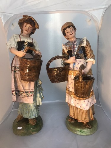 Maiolica coppia popolane - maiolica,