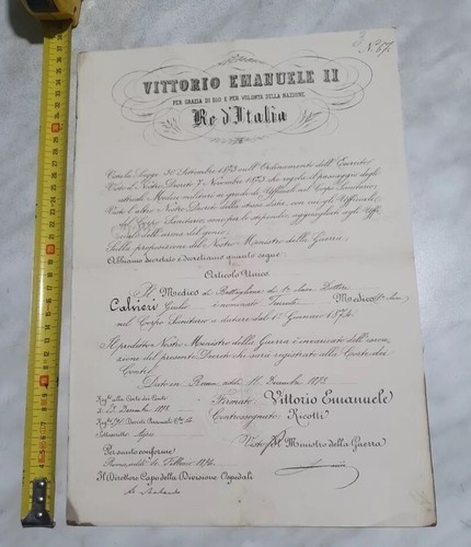 Attestato vittorio emanuele - vittorio, ii