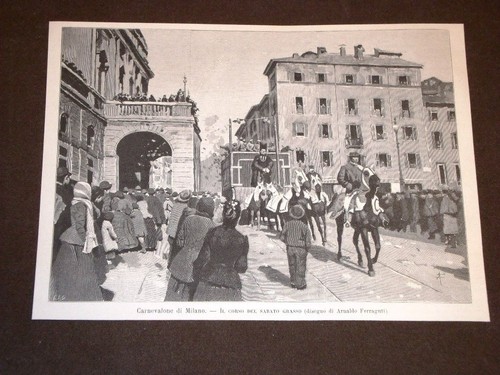 Carnevale milano nel - milano, 1893