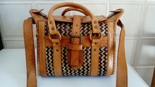 Bauletto rigido cuoio borsa - cuoio,