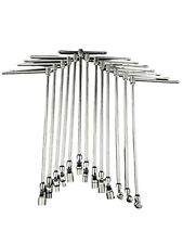 CHIAVI A T 13 PZ DOPPIO SNODO LUNGHE MISURE DALLA 7 ALLA 19 1/2 1/4 3/8