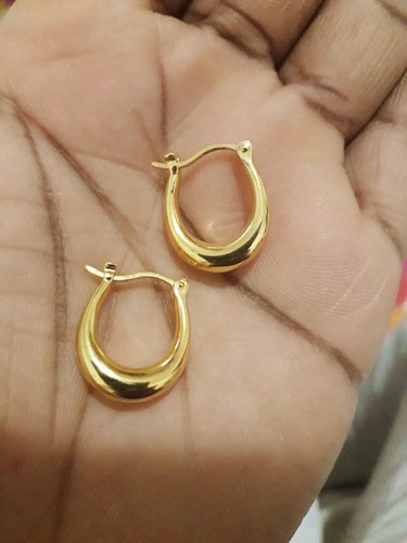 Au750 real gold hoop earrings - real,