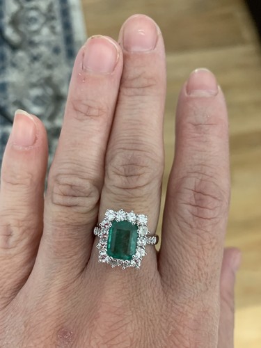 Anello smeraldo brillanti - smeraldo, e