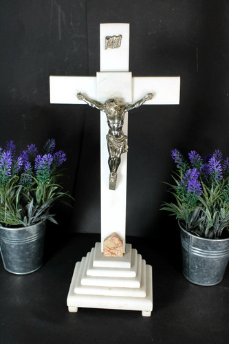 Crocifisso antico marmo - in,