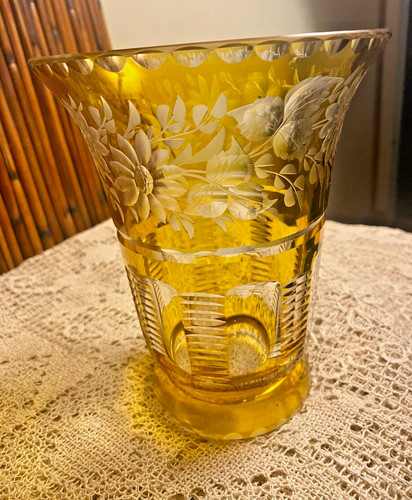 Antico vaso cristallo bohemien - cristallo,