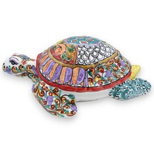Tartaruga di Terra Gigante in pregiata Ceramica di Caltagirone, Misure 38x26x15 