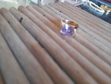 Anello acciaio dorato - , zircone
