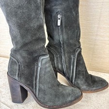 Stivali Vince Camuto Melaya Off neri scamosciati sopra il ginocchio tacco a blocco taglia 7