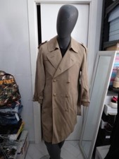 TRENCH BROOKLYN cappotto in pura lana vergine usato uomo man Tg 48 beige XYC683L